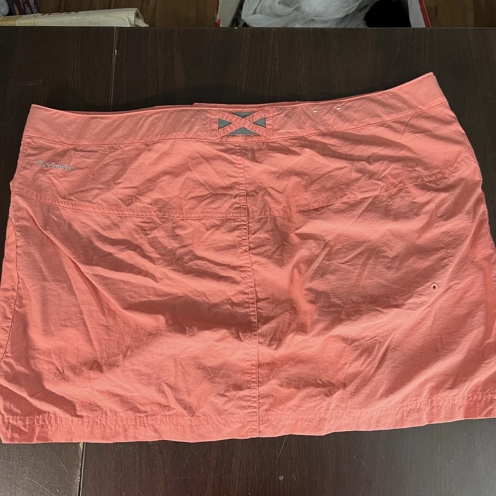 Columbia Skirt Womens 14 Coral Nylon Belted Omni-Shade‎ Wick Vaporation UPF 50